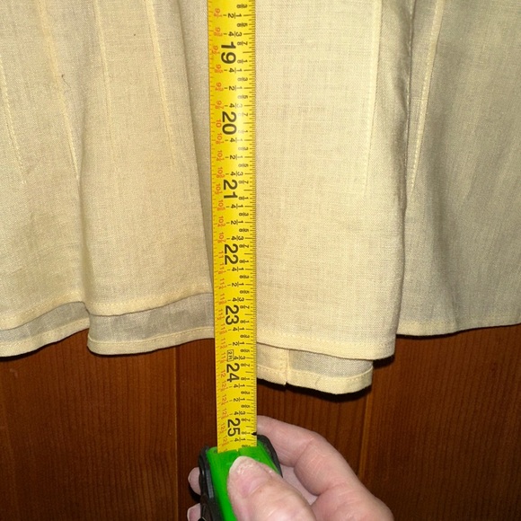 Linen yellow short sleeve blouse - Picture 4 of 7